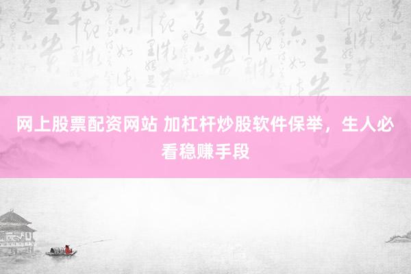 网上股票配资网站 加杠杆炒股软件保举，生人必看稳赚手段