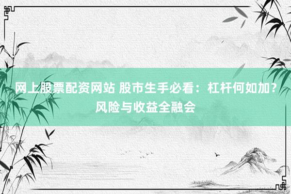 网上股票配资网站 股市生手必看：杠杆何如加？风险与收益全融会